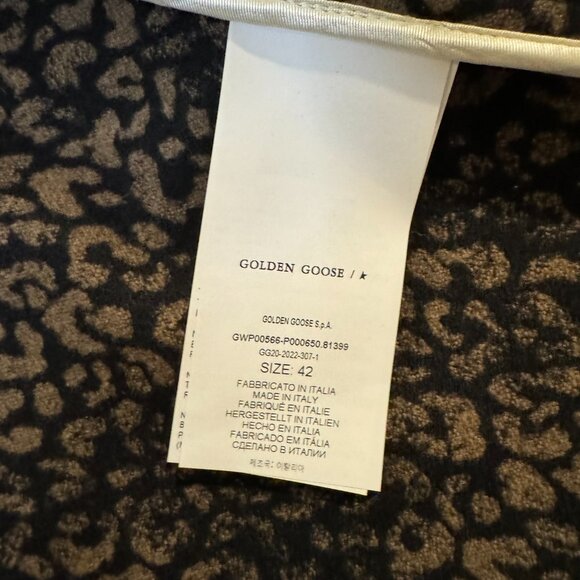 NWT Golden Goose Leopard Print Wool Coat - CURRENT SEASON - Brown, Sz 42 - Picture 11 of 16